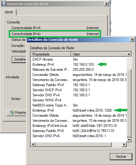 Cliente com IPv6 privado