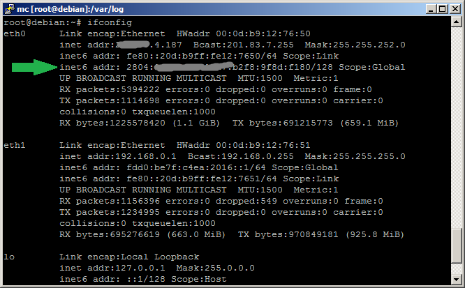 Servidor Linux com IPv6 publico